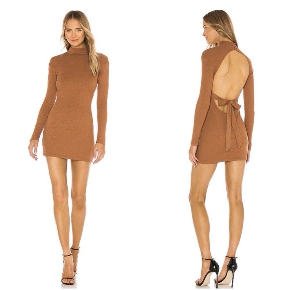 NBD Revolve Womens Jackson Terracotta Dress Size XS Open Back Made USA